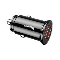 АЗУ Baseus Circular Plastic Dual USB QC3.0 Quick 30W, Black (CCALL-YD01)