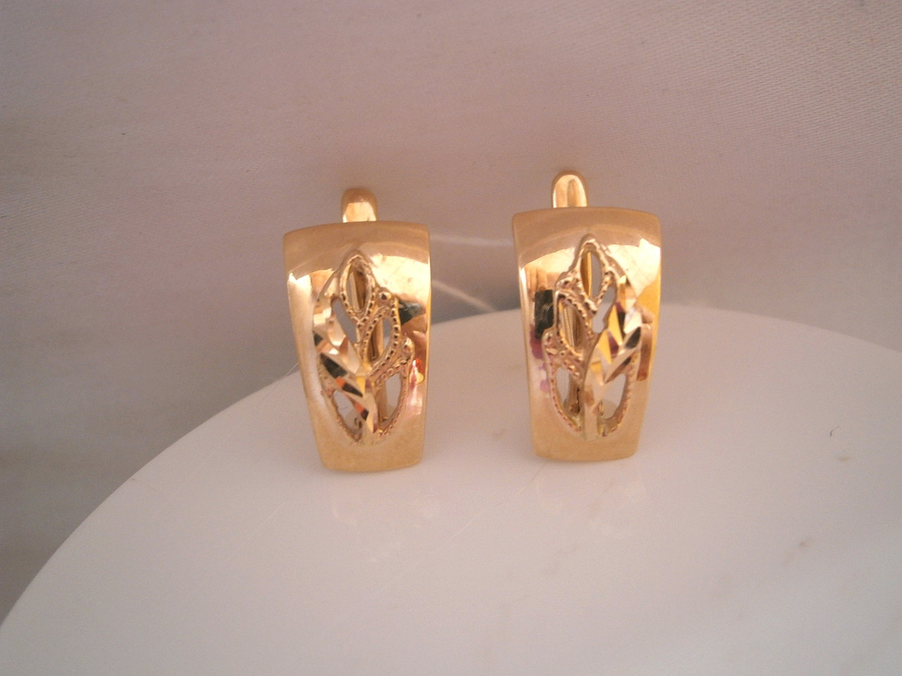Золотые серьги алмазка 585 пробы - фото 3 - id-p130070675