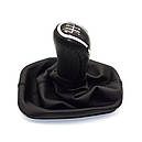 Ручка кпп з чохлом лаштунки 5 ступенів Skoda Octavia Tour 1.8 t, 1.9 tdi, 2.0 чорна, фото 2