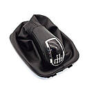 Ручка кпп з чохлом лаштунки 5 ступенів Skoda Octavia Tour 1.8 t, 1.9 tdi, 2.0 чорна, фото 7