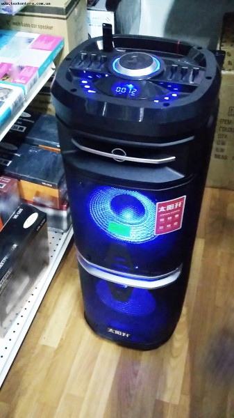 Портативная акустика TS210-05 /250W 2 микрофона LED подсветка (USB/FM/Bluetooth/Пульт ДУ)