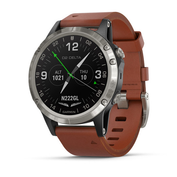 Авіаційні годинник Garmin D2 Delta,Sapphire,Black w/Brown Leather Band,GPS Watch,EMEA