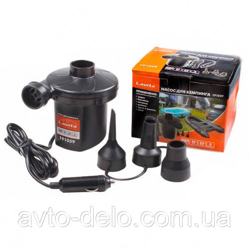 Компресор для кемпінгу (човник, матрац), DC 12 V, 3 A, Power: 50 W, 0.6 PSI, (L/MIN): 280