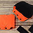 Муфта рукавички роздільні, на коляску / санки, облягаючі, для рук, чорний фліс (колір - помаранчевий), фото 4