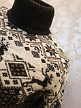 Молодіжний в'язаний светр з оленями оливковий розмір M, L,XL,XXL, фото 4