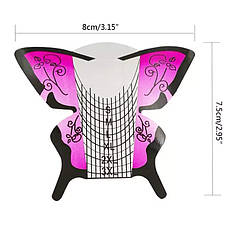 Форми для нарощування нігтів "Метелик" - рулон 300 шт. (8 * 7,5 см), фото 3