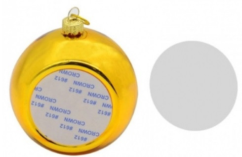 Ялинкова куля зі вставкою для друку, золотий, фото 1