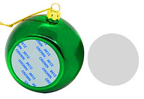 Ялинкова куля зі вставкою для друку, зелений
