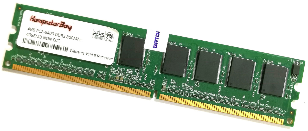 Оперативна пам'ять Kompyter Bay DIMM DDR2 4Gb 800MHz PC2 6400U 2R8 CL6 Б/У