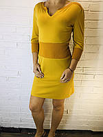 Платье женское повседневное трикотажное желтое 42-46