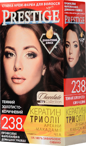 Крем-фарба для волосся Vip's Prestige "238 Темний золотисто-коричневий"
