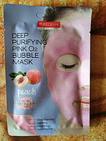 Киснева маска для обличчя PUREDERM Deep Purifying Pink O2 Bubble Mask Peach