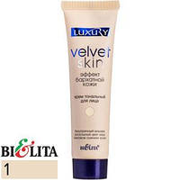 BIELITA Luxury Velvet Skin Тональний крем ефект оксамитової шкіри Тон 1 слонова кістка 30ml