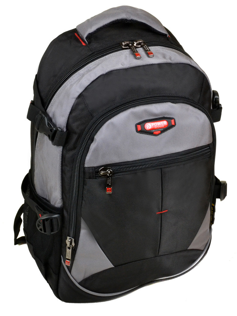 Шкільний ортопедичний рюкзак сірий із чорним спортивним Power in Eavas 9612 розмір 45x32x19 см