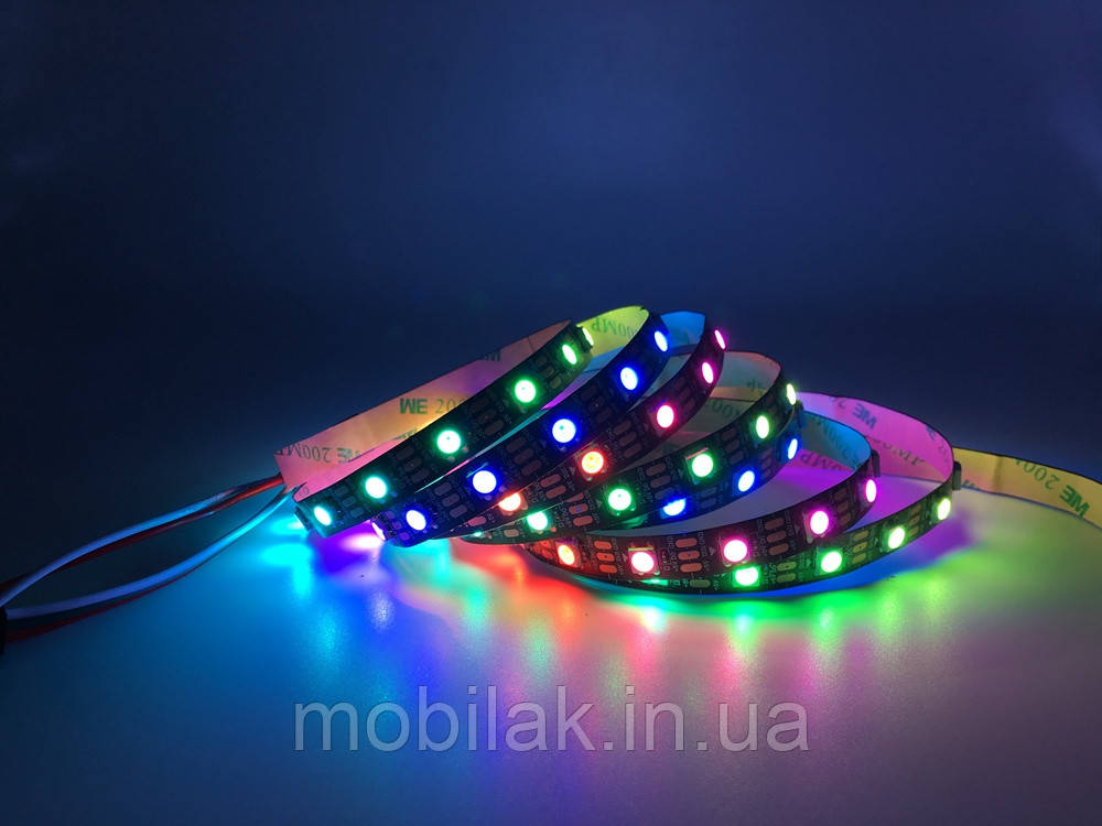 Адресна Світлодіодна стрічка RGB WS2812b 5V led60 ip30