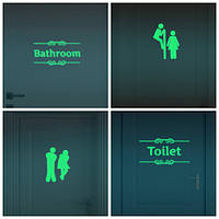 Таблички на двери туалета светящиеся в темноте (неон эффект) без эллектричества и батареек изготовим за 1 час