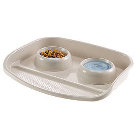 Пластикова таця Ferplast LINDO EL з вбудованими мисками для собак і кішок