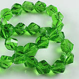 Бусини кручені 6 мм зелені (84 шт.) з огранкою, фото 2