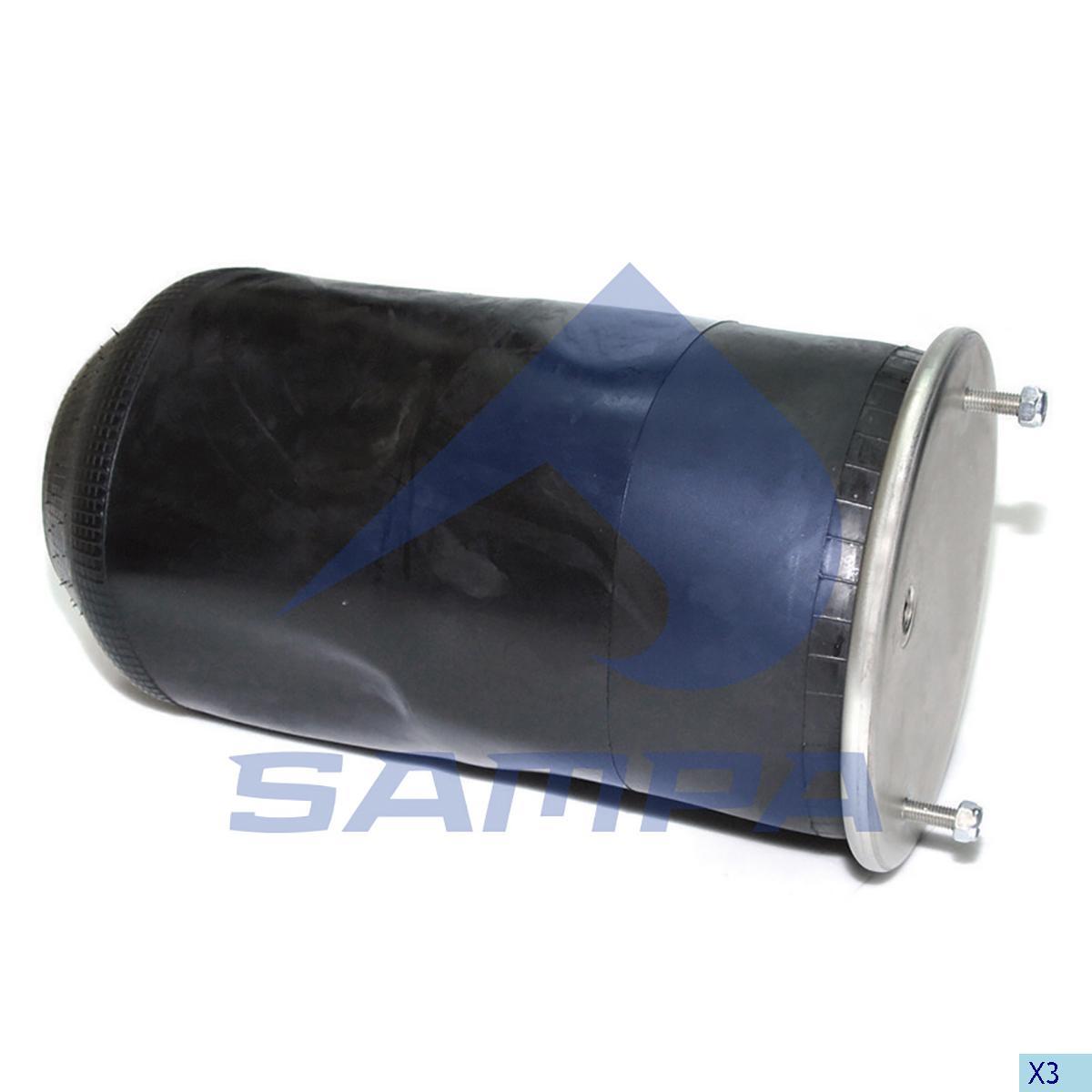 Пневморесора підвіски SAF 157x265x500 без склянки 4023NP02, SAMPA, SP 554023, фото 1