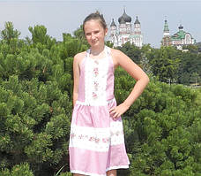 Ошатний гарний літній сарафан для дівчинки, рожевий, 11-12 років, Київ. Оригінальний подарунок
