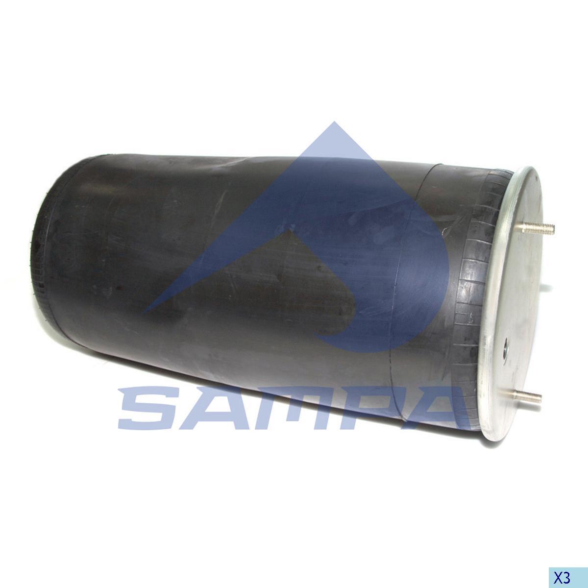 Пневморесора підвіски BPW 300x600 без склянки 942 MB, SAMPA, SP 55942, фото 1