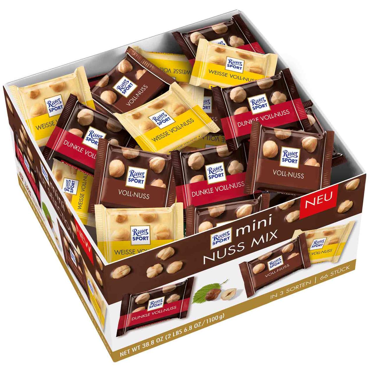 Набор шоколадных конфет Ritter Sport mini Nuss Mix с цельным орехом, 1100 грамм - фото 1 - id-p1096085525