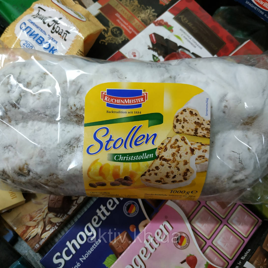 Різдвяний кекс Штолен з апельсином і родзинками Stollen Kuchen Meister Німеччина 1кг