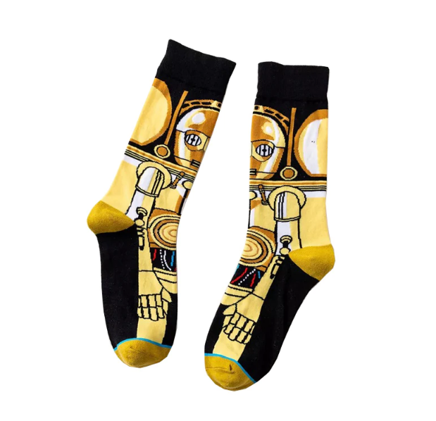 Забавные высокие носки с принтом героя Звёздных Войн C-3PO - фото 2 - id-p1096109099