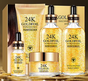 Набір IMAGES Beauty IMAGES Beauty 24K Goldfoil з частинками золота з п'яти засобів