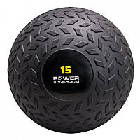 М'яч SlamBall для кросфита і фітнесу Power System PS-4117 15кг рифлений