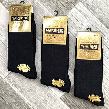 Шкарпетки чоловічі термо махрові бавовна з вовною Marjinal, Туреччина, розмір 40-45, чорні, 08880