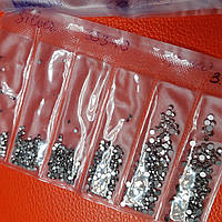 Silver Камінці для декор нігтів ss3 - ss10 срібні / Стекляные стразы для дизайна маникюра alla zayats
