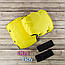 Муфта рукавички роздільні, на коляску / санки, універсальна, для рук, чорний фліс (колір - жовтий), фото 2