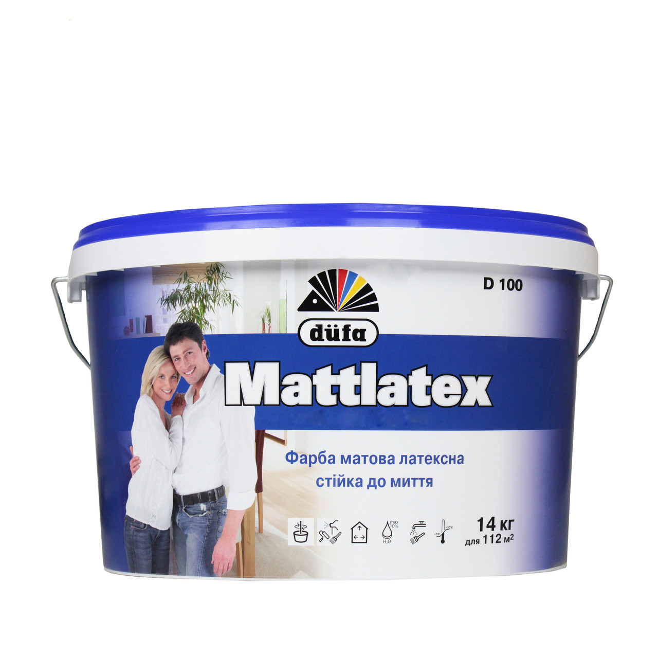 Фарба латексна матова Dufa Mattlatex D100 (Дюфа), 14 кг, фото 1