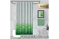 Тканевая шторка для ванной Jackline Drop BS5020-V4 Капля зеленая полиестр