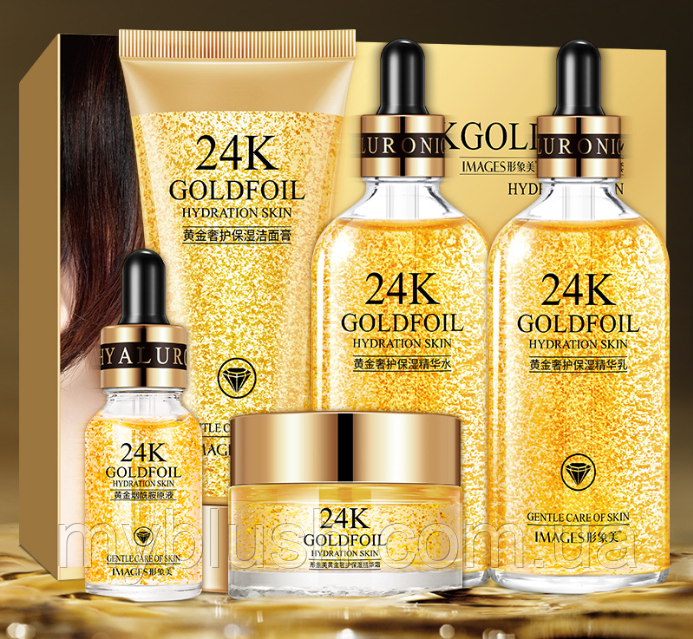 Набір IMAGES Beauty IMAGES Beauty 24K Goldfoil з частинками золота з п'яти засобів