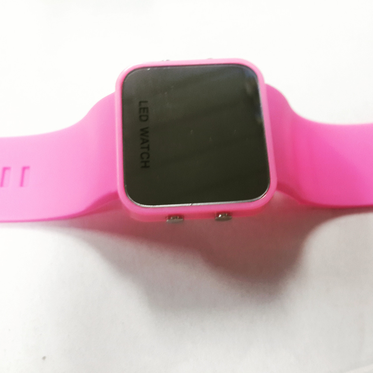 Годинник LED дзеркальний рожевий, фото 1