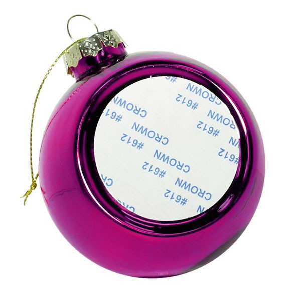 Ялинкова куля зі вставкою для друку, рожевий, фото 1