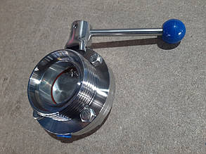 Засувка батерфляй нержавіюча AISI 304 ДУ 40 (1 1/2") різьба-зварювання