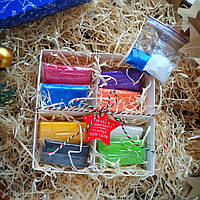 Подарунковий набір полімерної глини Церніт (Бельгія) 8 шт базових кольорів +глітер+коробка