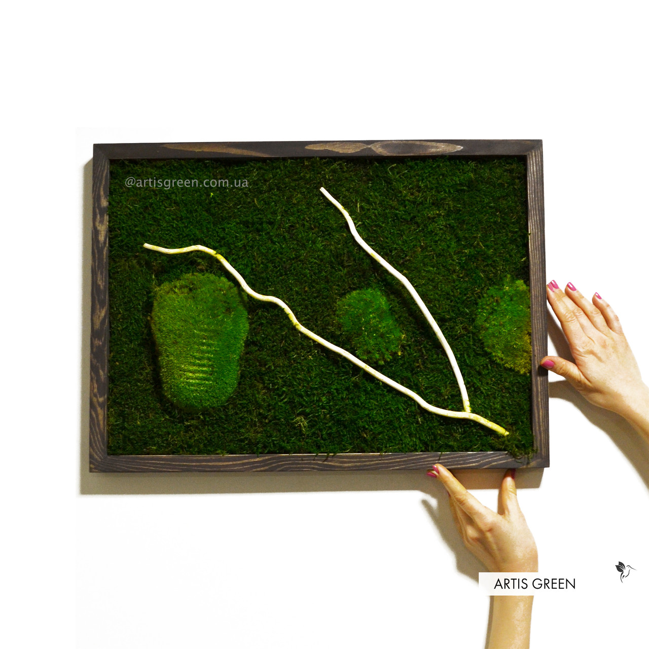 Картина зі стабілізованого моху і рослин "Forest colors" 1, P30