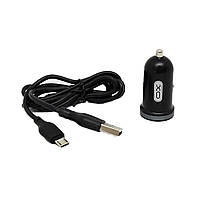 Автомобільний зарядний пристрій АЗУ XO TZ08 + Micro USB cable Black