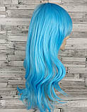 Перука блакитний прямий 70см штучні волосся аніме, косплей cosplay, фото 2