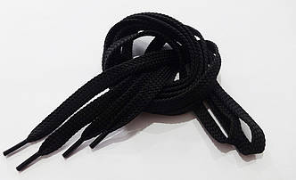 Шнурки плоскі 70 см чорні 10 мм