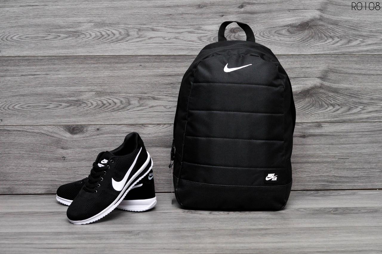 Рюкзак міський спортивний Nike Air чоловічий жіночий чорний портфель найк молодіжний сумка