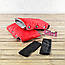 Муфта рукавички роздільні, на коляску / санки, облягаючі, для рук, сірий фліс (колір - червоний), фото 3