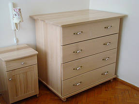 Деревянный комод и деревянная прикроватная тумбочка (массив Бука)