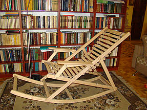 Шезлонг-трансформер превращается в кресло-качалку (массив Бука)