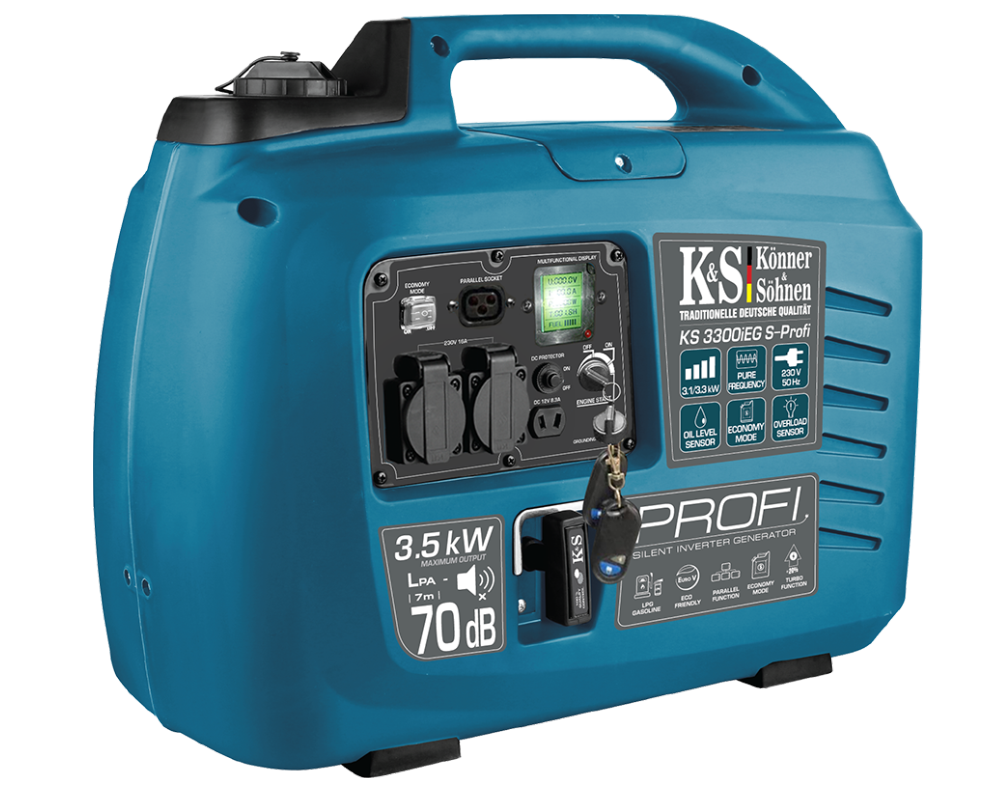 Генератор інверторний газ-бензин Konner&Sohnen KS 3300iESG PROFI (3,3 кВт), фото 1