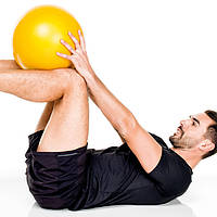 М'яч 2 кг для тренування медбол Medicineball 33 см жовтий L 69